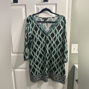 White House Black Market Geometric Pattern Top